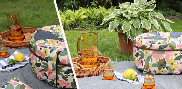 Outdoor Sitzkissen mit tropical Muster